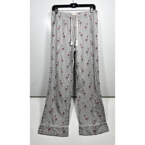 Love By Gap Gray Christmas Flamingo Pajamas Women Size Medium Cotton Winter - Picture 3 of 9